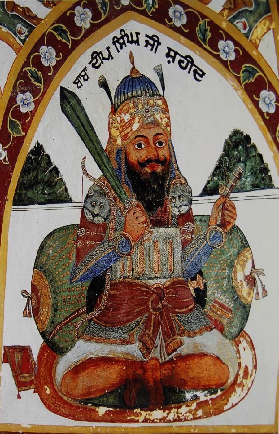 Painted portrait of Baba Deep Singh Ji